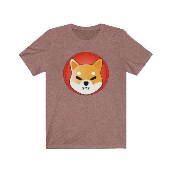 Brown T-shirt with cartoon orange dog face emblem